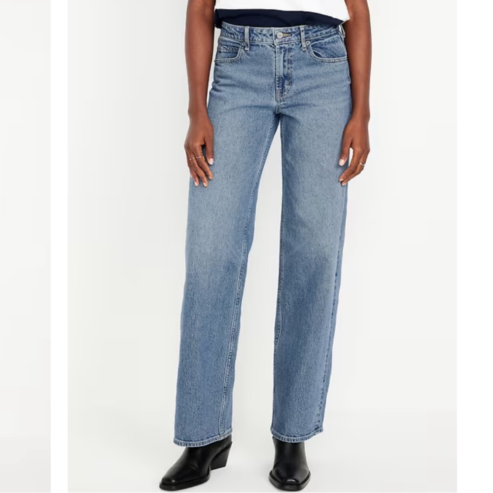 OLD NAVY MEDIUM WASH WIDE LEG JEANS